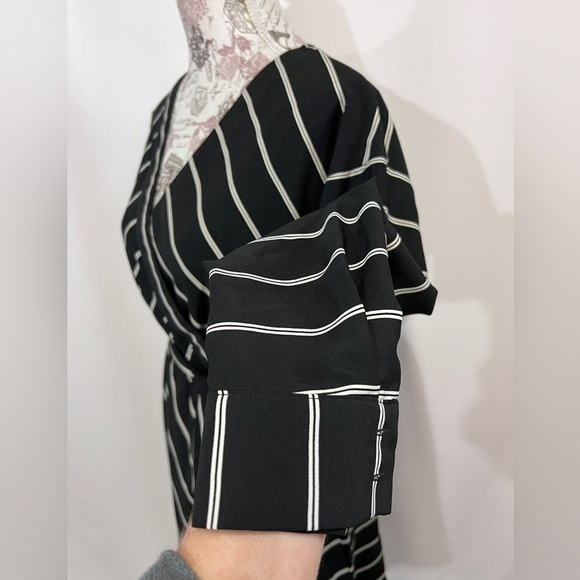 Black and white stripe BAR III wrap dress size XS. - Picture 2 of 14
